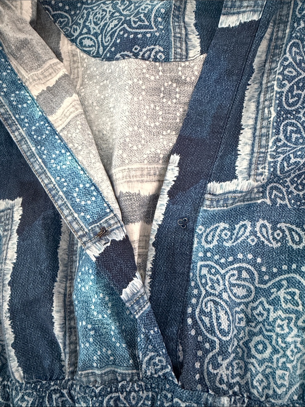 Anthropologie Somerset Maxi Dress Blue Patchwork Print XL Petite - Picture 6 of 11